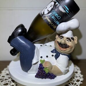 Chef Wine Holder with Grapes